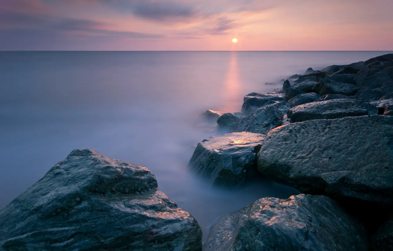 Фото обои море, камни, берег