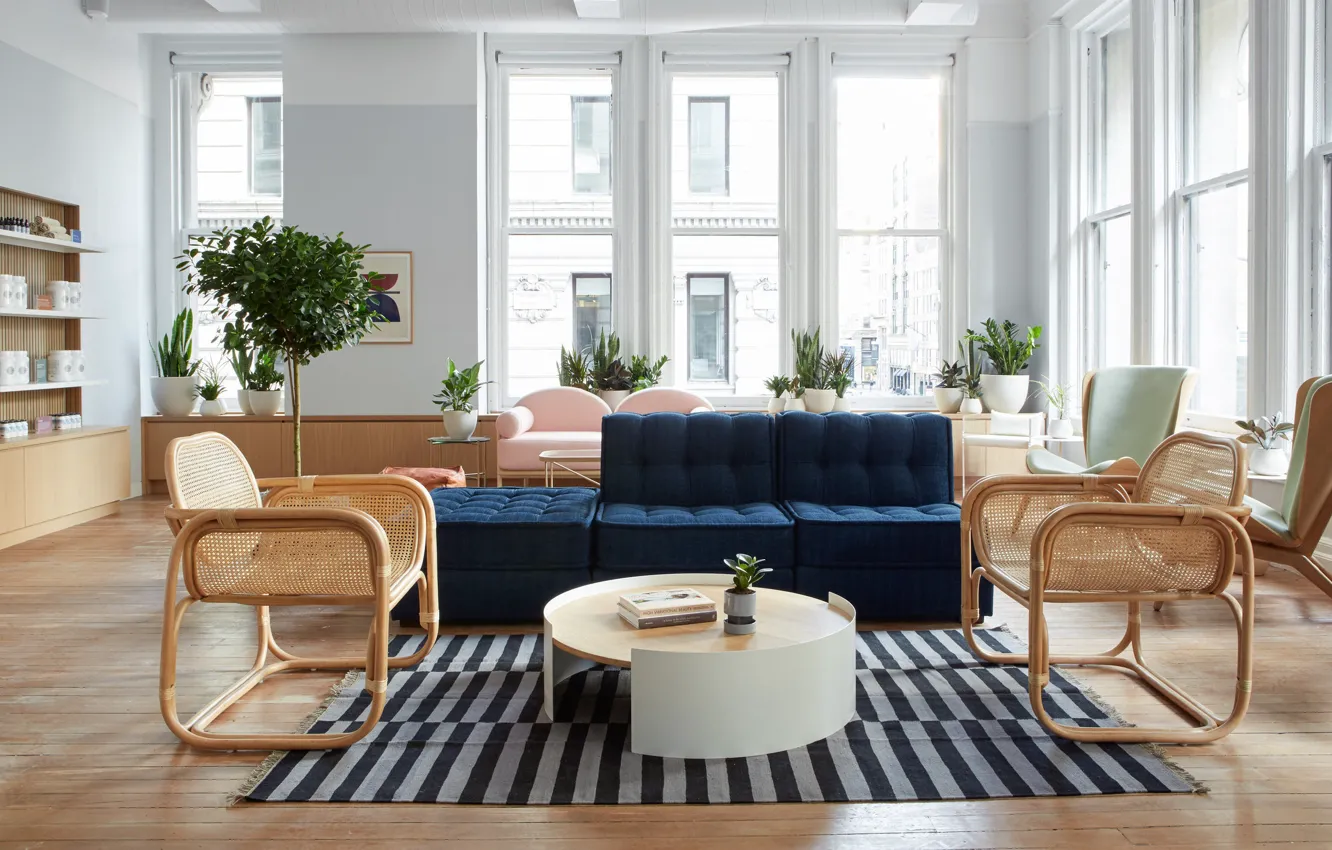 Фото обои интерьер, Нью Йорк, NYC, гостиная, by Alda Ly Architecture and Design, Parsley Health