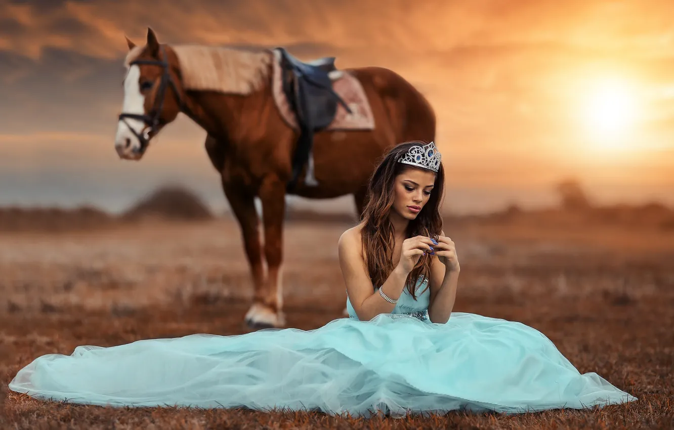 Фото обои девушка, лошадь, Alessandro Di Cicco, The Princess