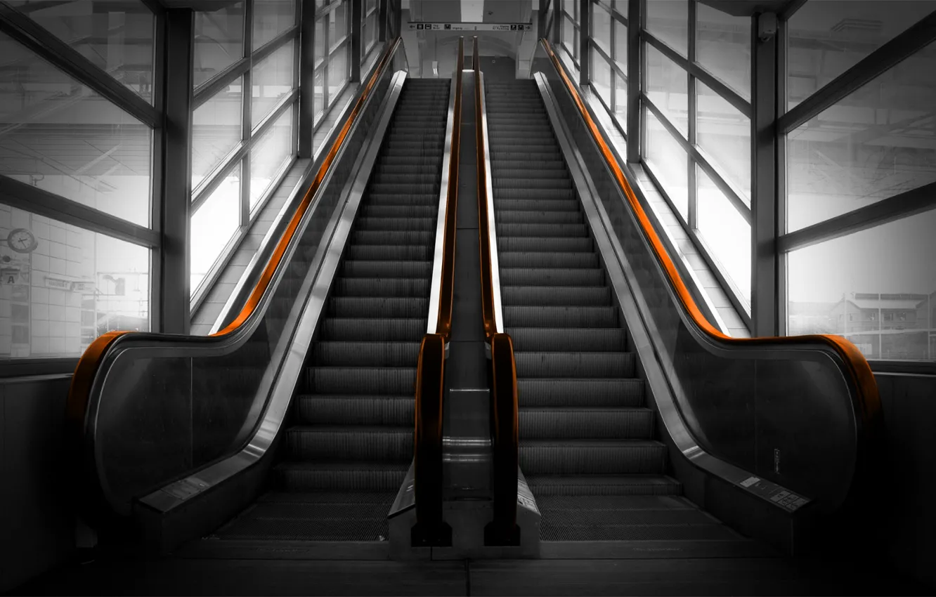 Фото обои перила, Эскалатор, escalator