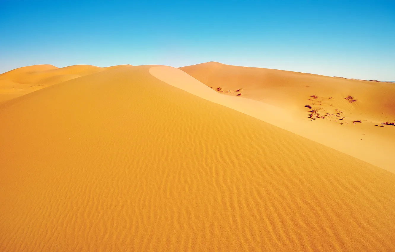 Фото обои песок, небо, пустыня, дюны
