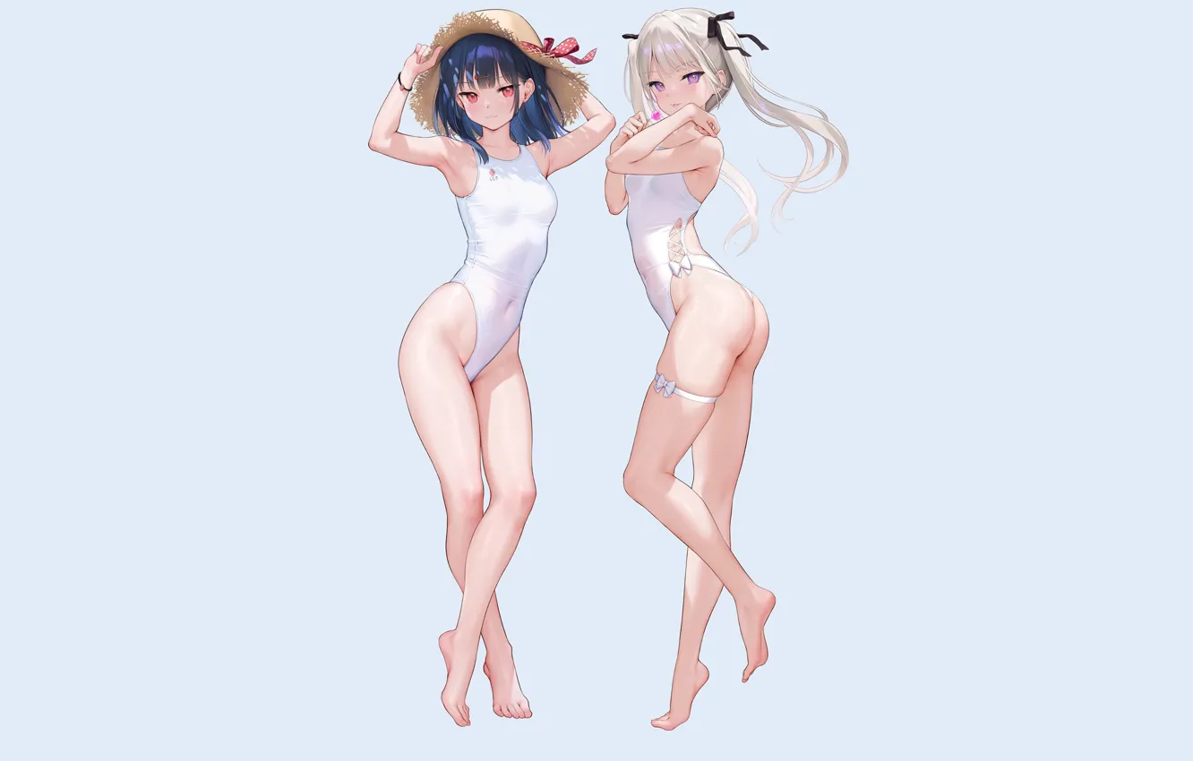 Фото обои kawaii, girl, hot, sexy, wet, anime, swimsuit, babe
