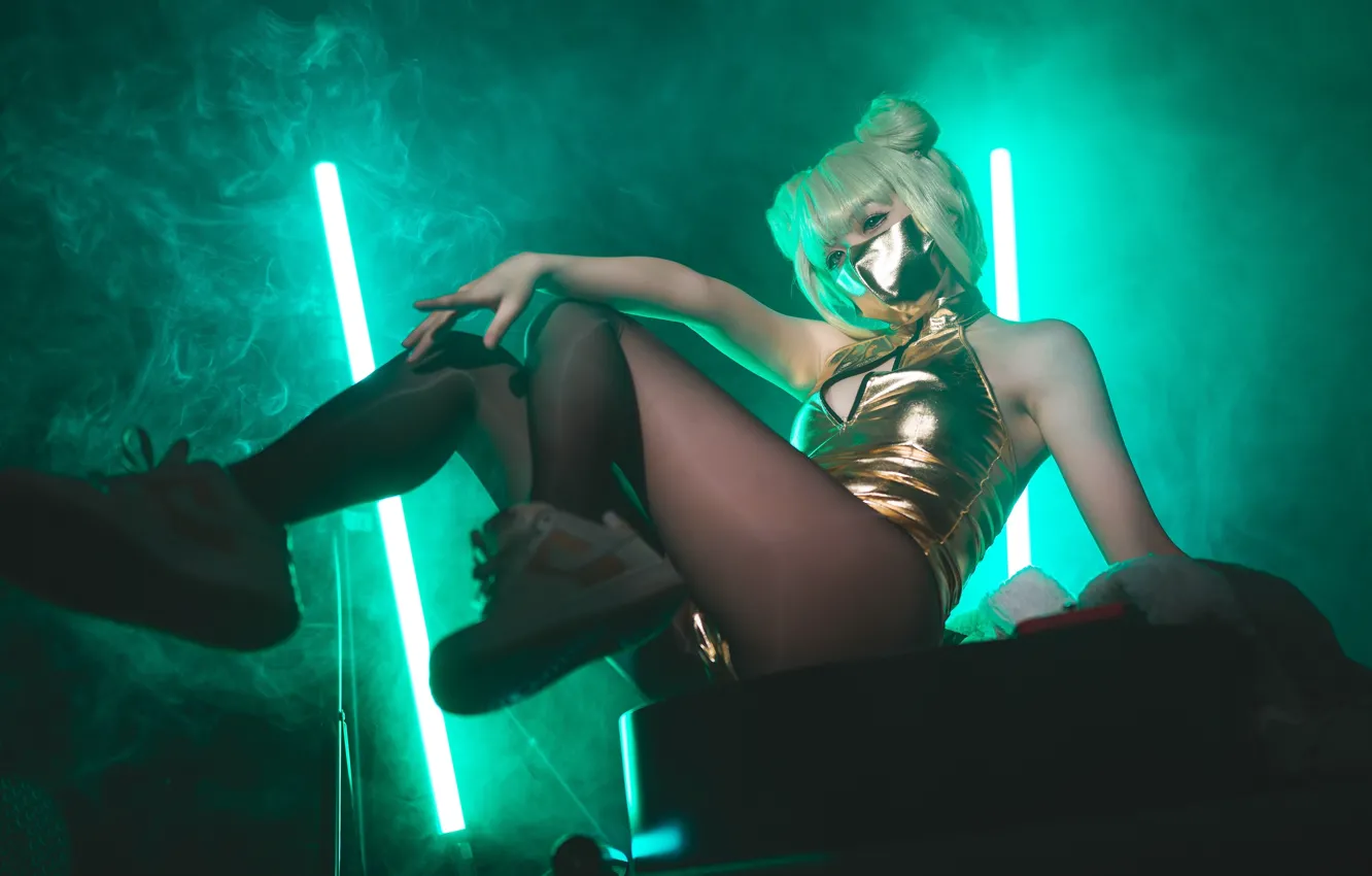 Фото обои girl, model, cosplay, asian, cute, mask, Charming