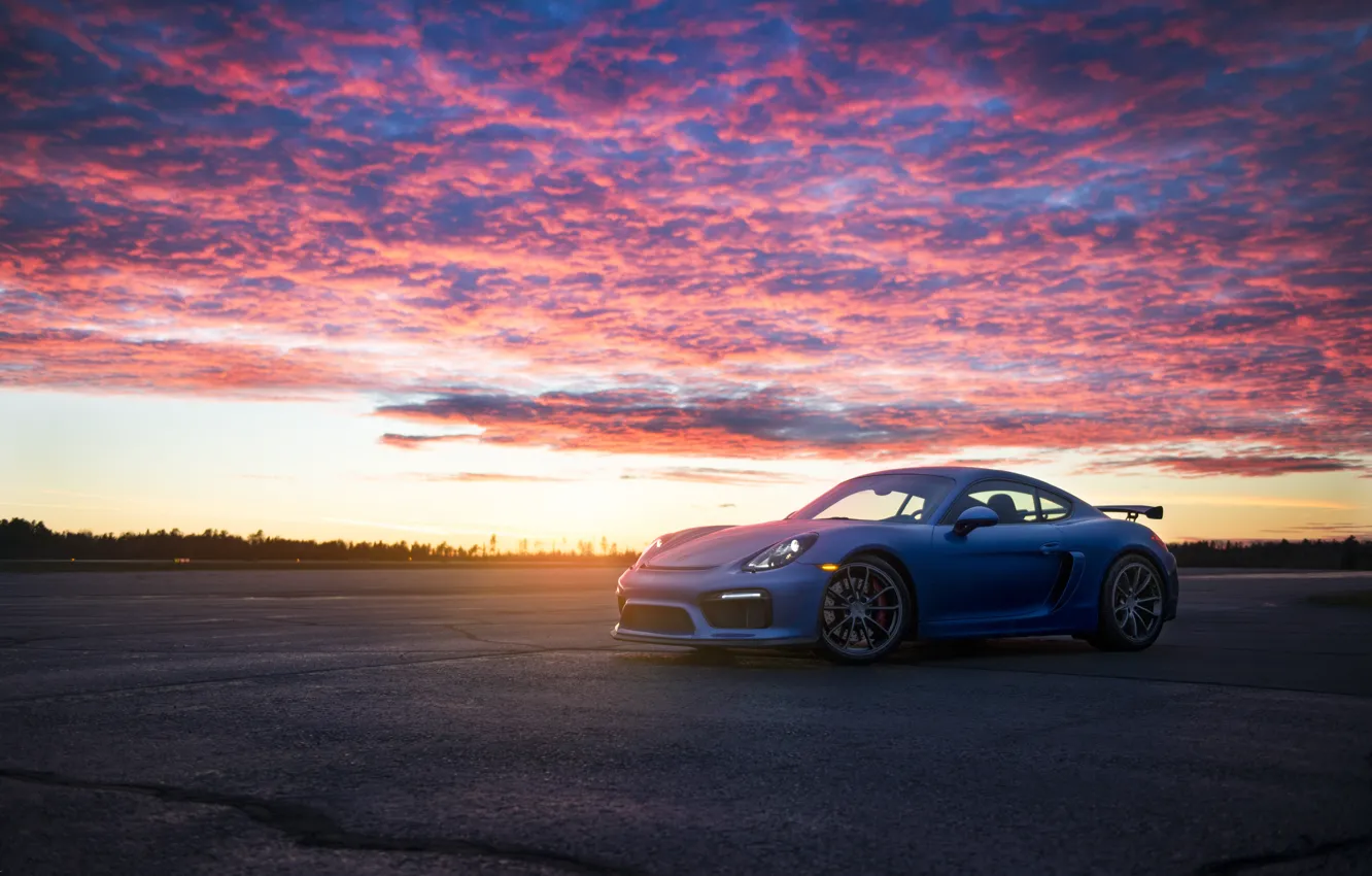 Фото обои Porsche, Cayman, Blue, GT4