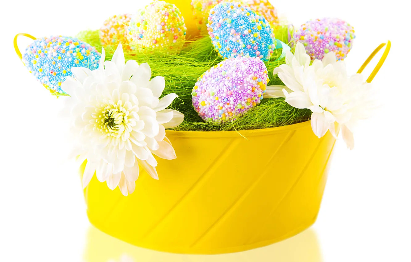 Фото обои цветы, яйца, пасха, Easter