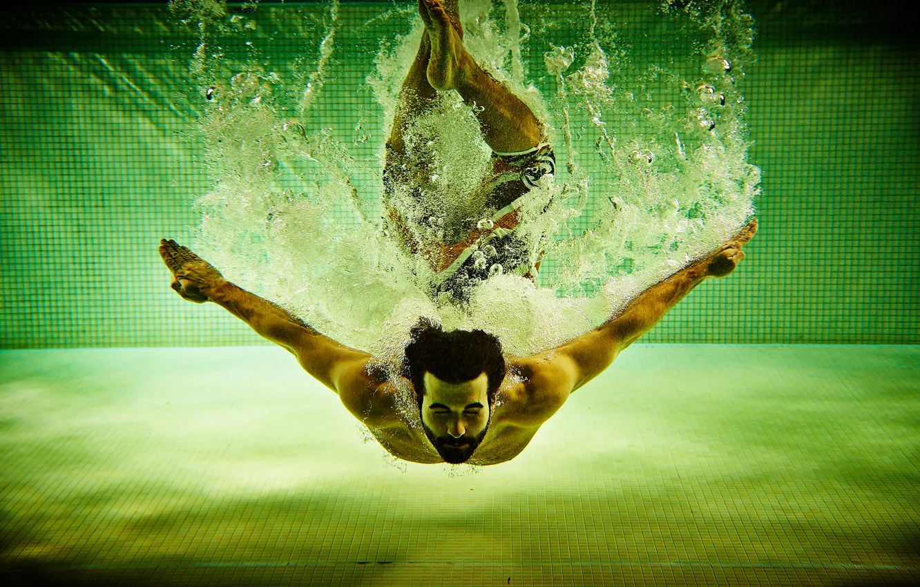 Фото обои вода, брызги, спорт, бассейн, мужчина, sport, pool, water