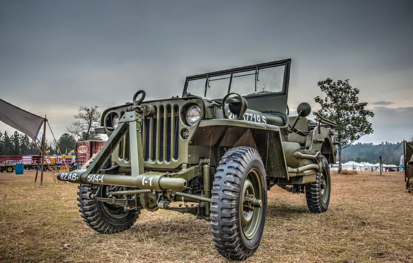 Фото обои автомобиль, армейский, Jeep, повышенной, проходимости, &ampquot;Виллис-МВ&ampquot;, Willys MB