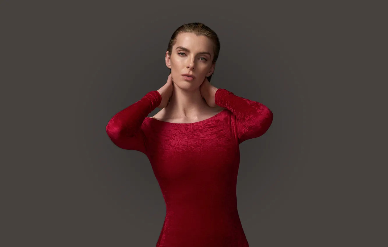 Фото обои взгляд, платье, актриса, шатенка, красивая, Betty Gilpin, Бетти Гилпин