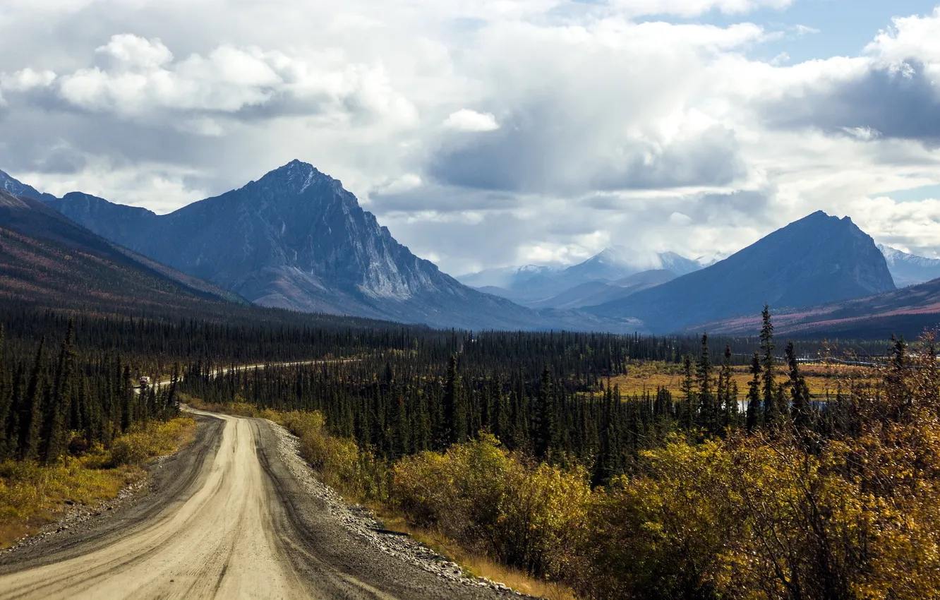 Фото обои дорога, пейзаж, горы