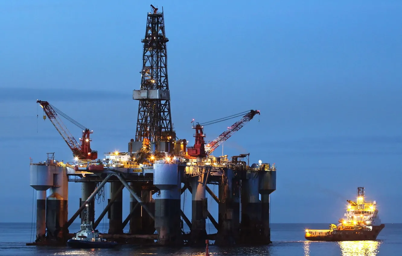 Фото обои Rig, Oil, Gas, Normand Titan - Teesport, Ocean Princess, Drilling