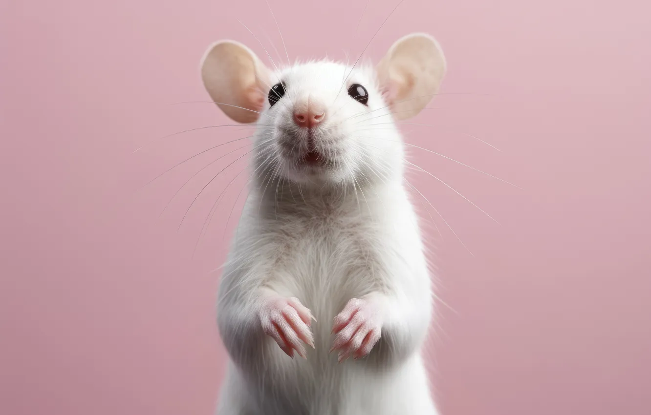 Фото обои white, close-up, rat