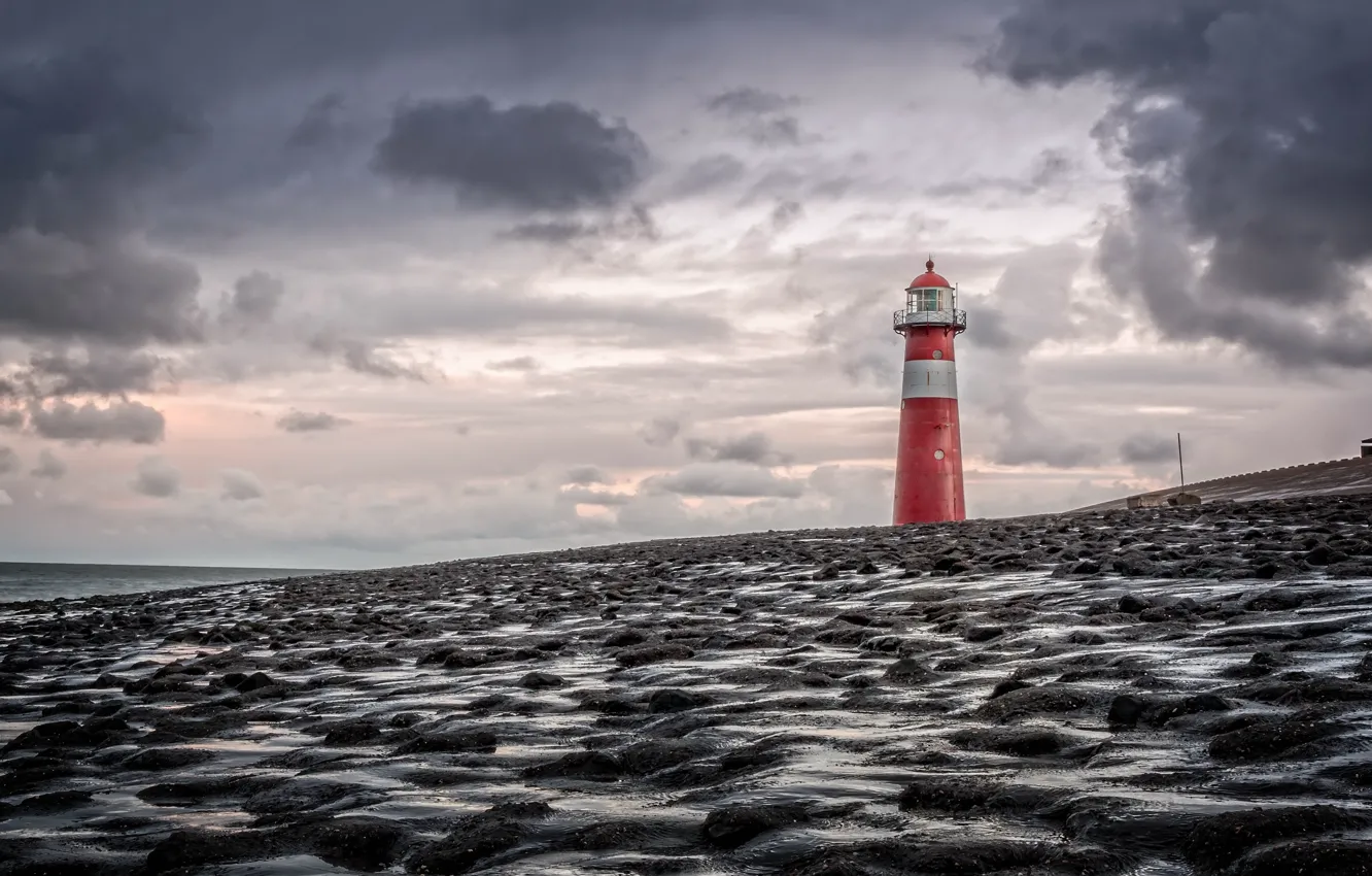 Фото обои Netherlands, Zeeland, Lighthouse Noorderhoofd Westkapelle, Westkapelle