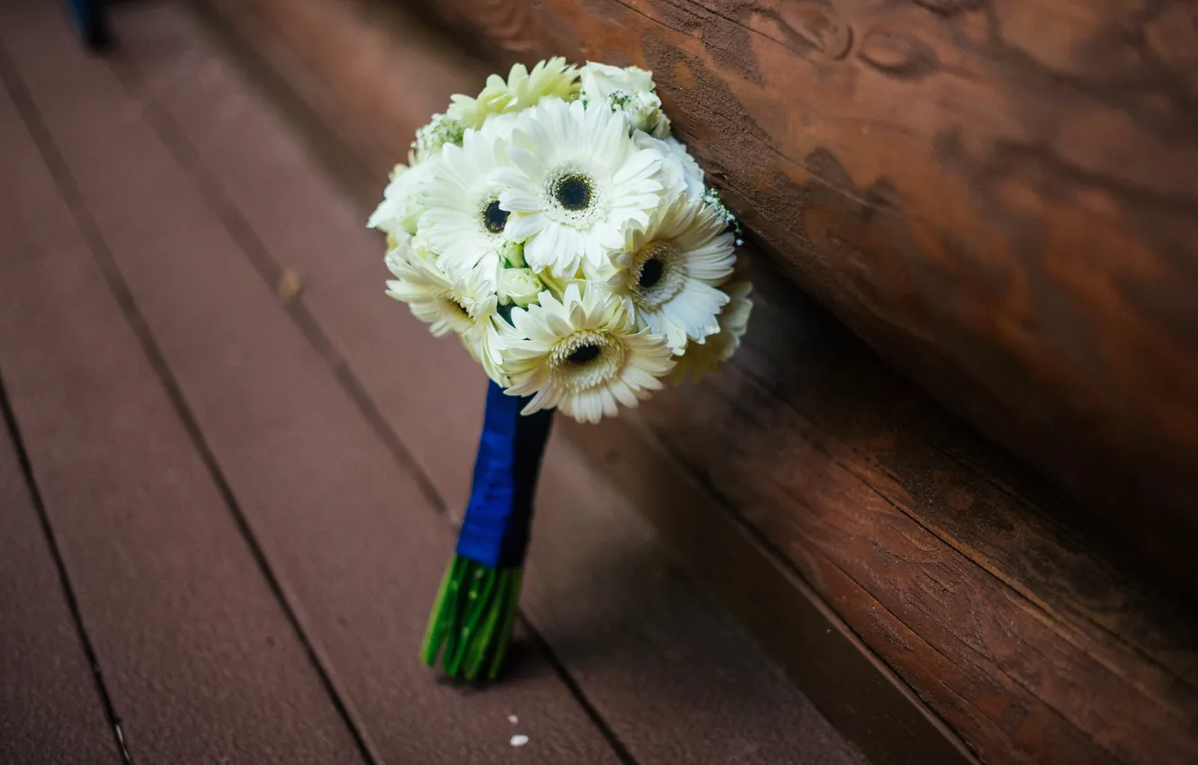 Фото обои цветы, букет, белые, свадебный