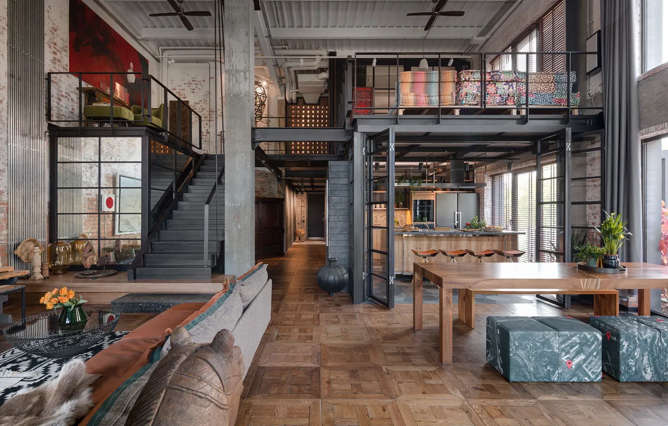 Фото обои дизайн, стиль, интерьер, кухня, гостиная, столовая, Дом архитектора, Ukrainian Gauntlet project