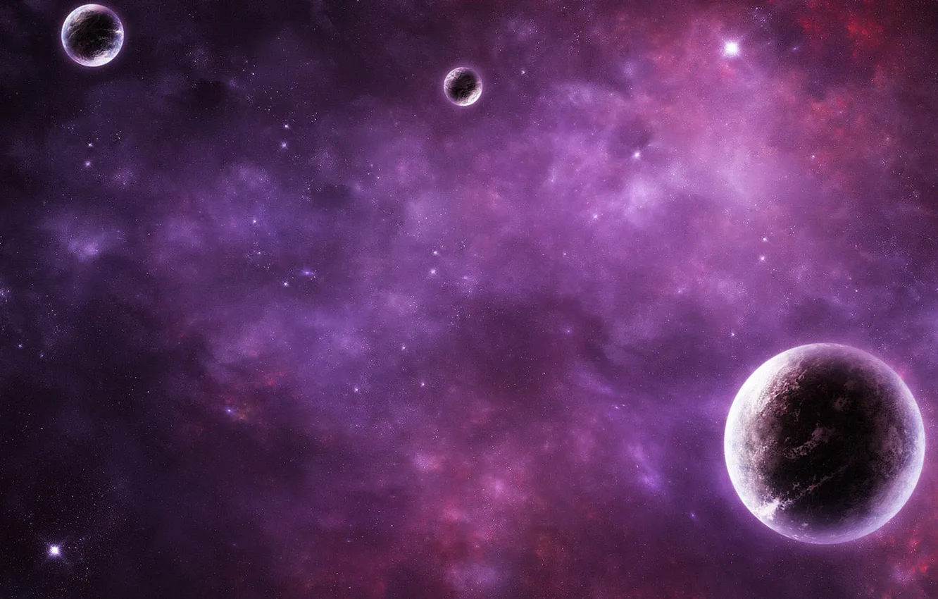 Фото обои небо, планеты, фиолетовое