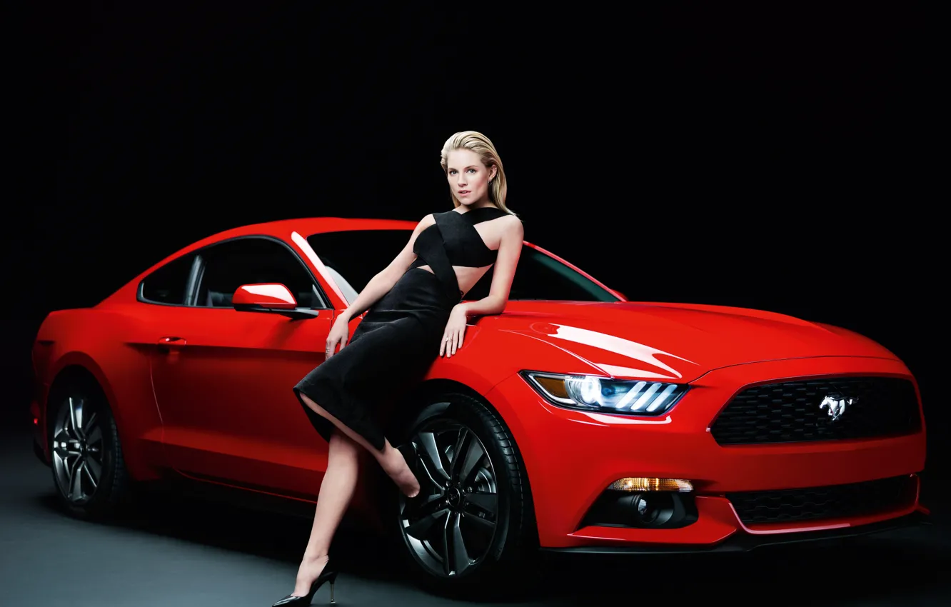 Фото обои актриса, Sienna Miller, Ford Mustang