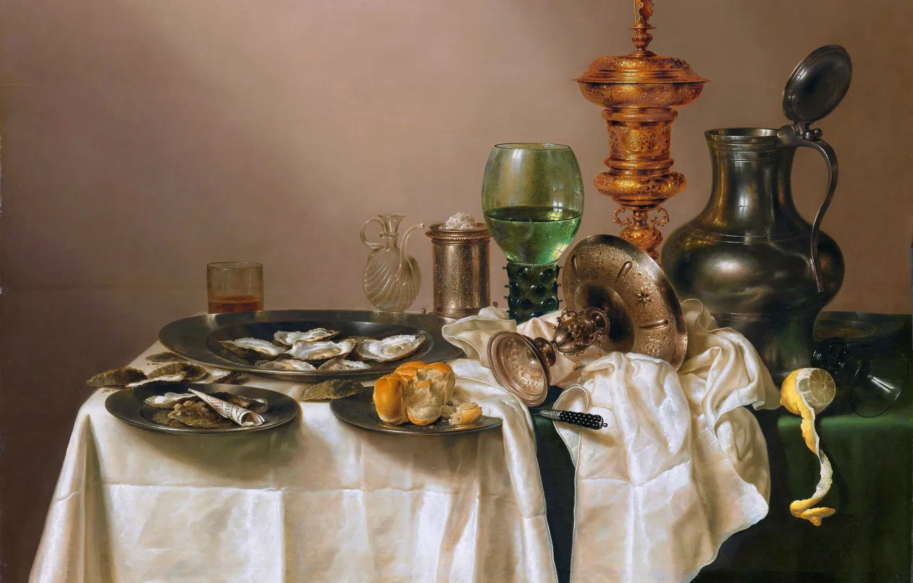 Фото обои Картина, Натюрморт, Dutch Golden Age, Willem Claesz. Heda, Виллем Клаес. Хеда, Голландский художник Золотого века, …