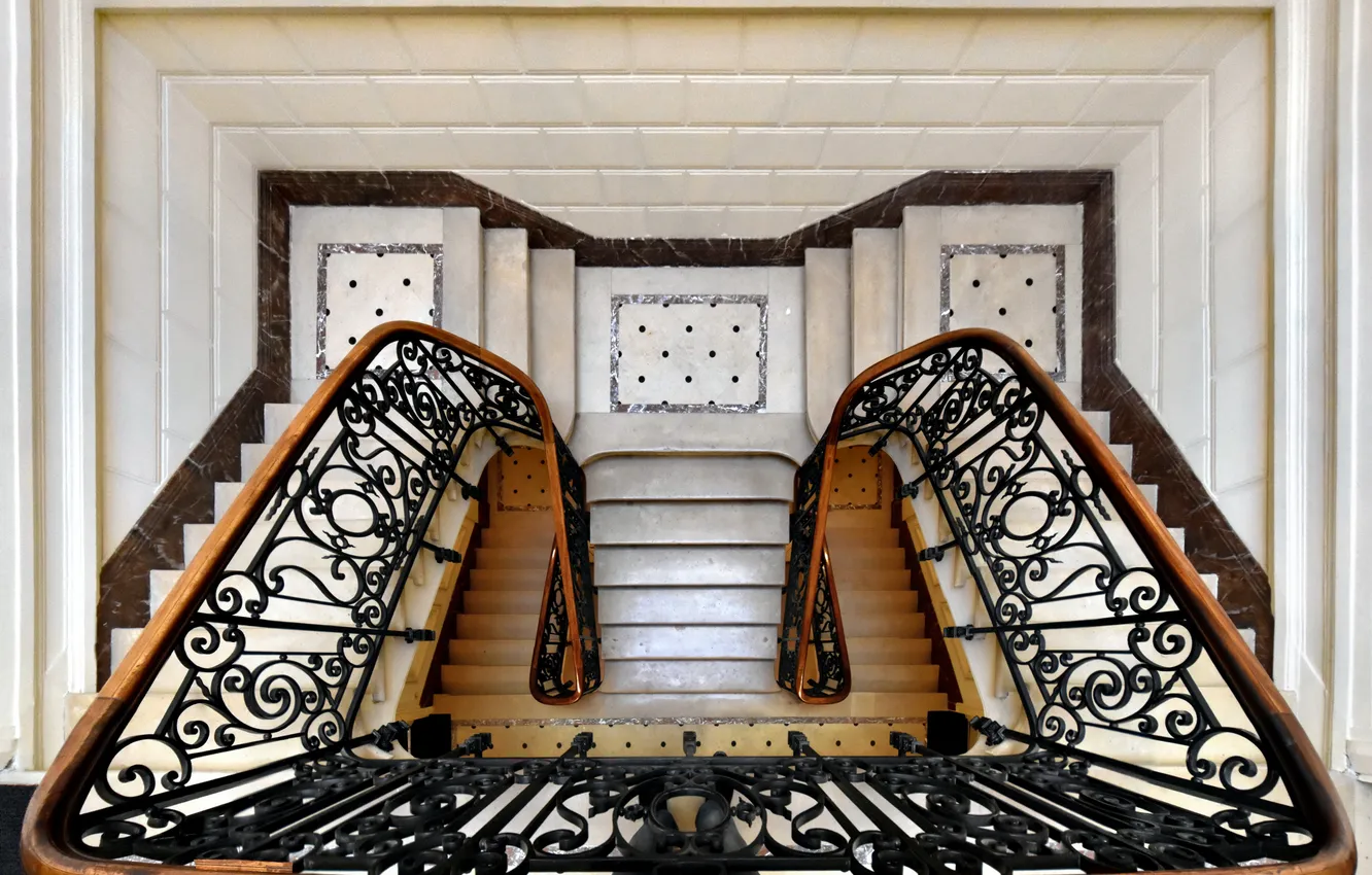 Фото обои staircase, steps, railing, wrought iron