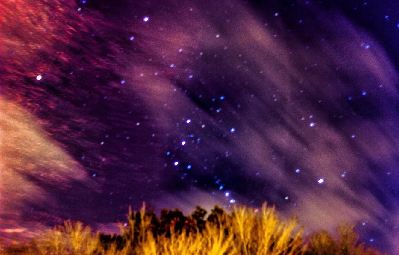 Фото обои закат, ночь, Небо, звёзды, space, sky, night, stars