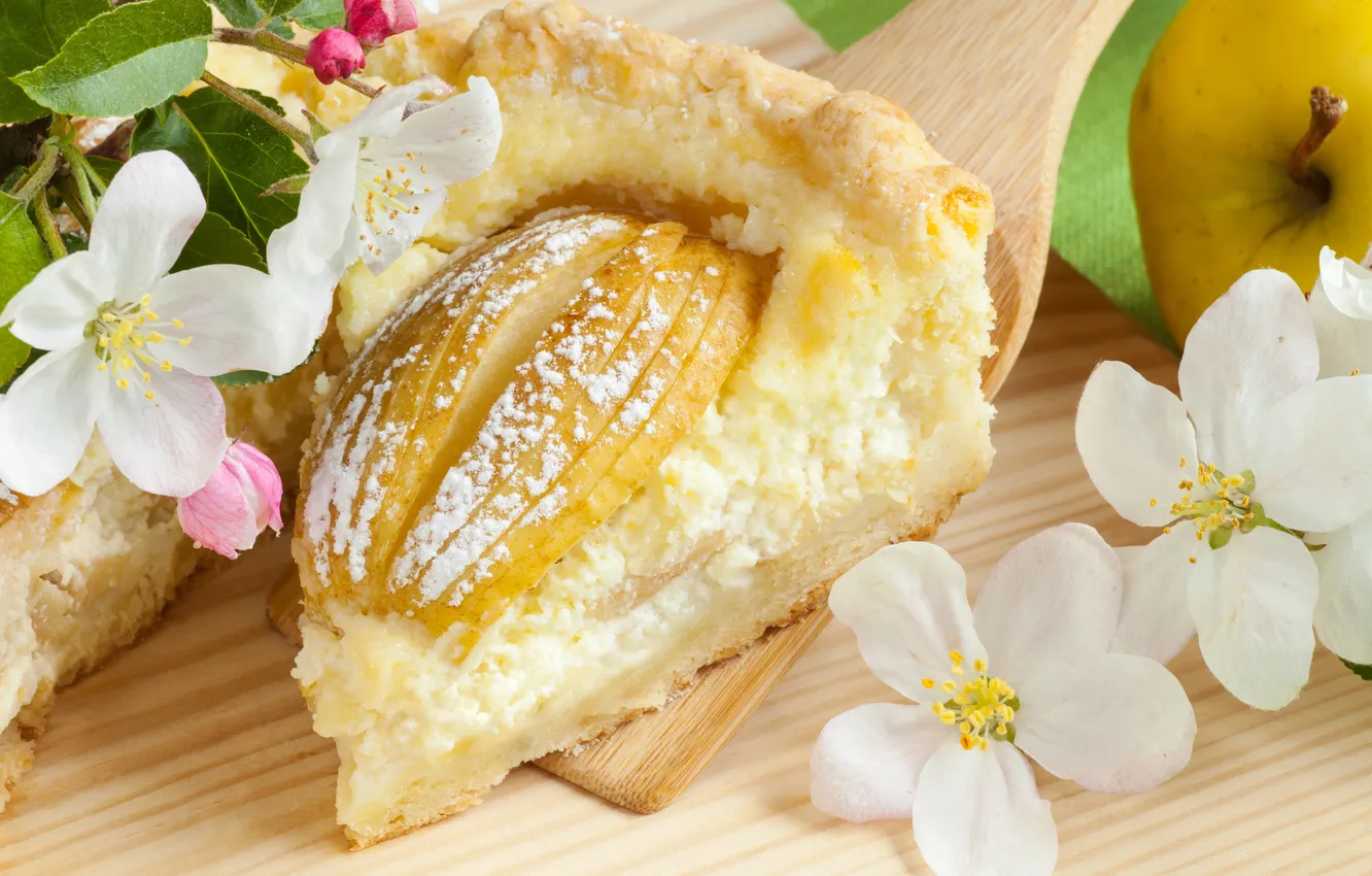 Фото обои пирог, выпечка, яблочные цветы