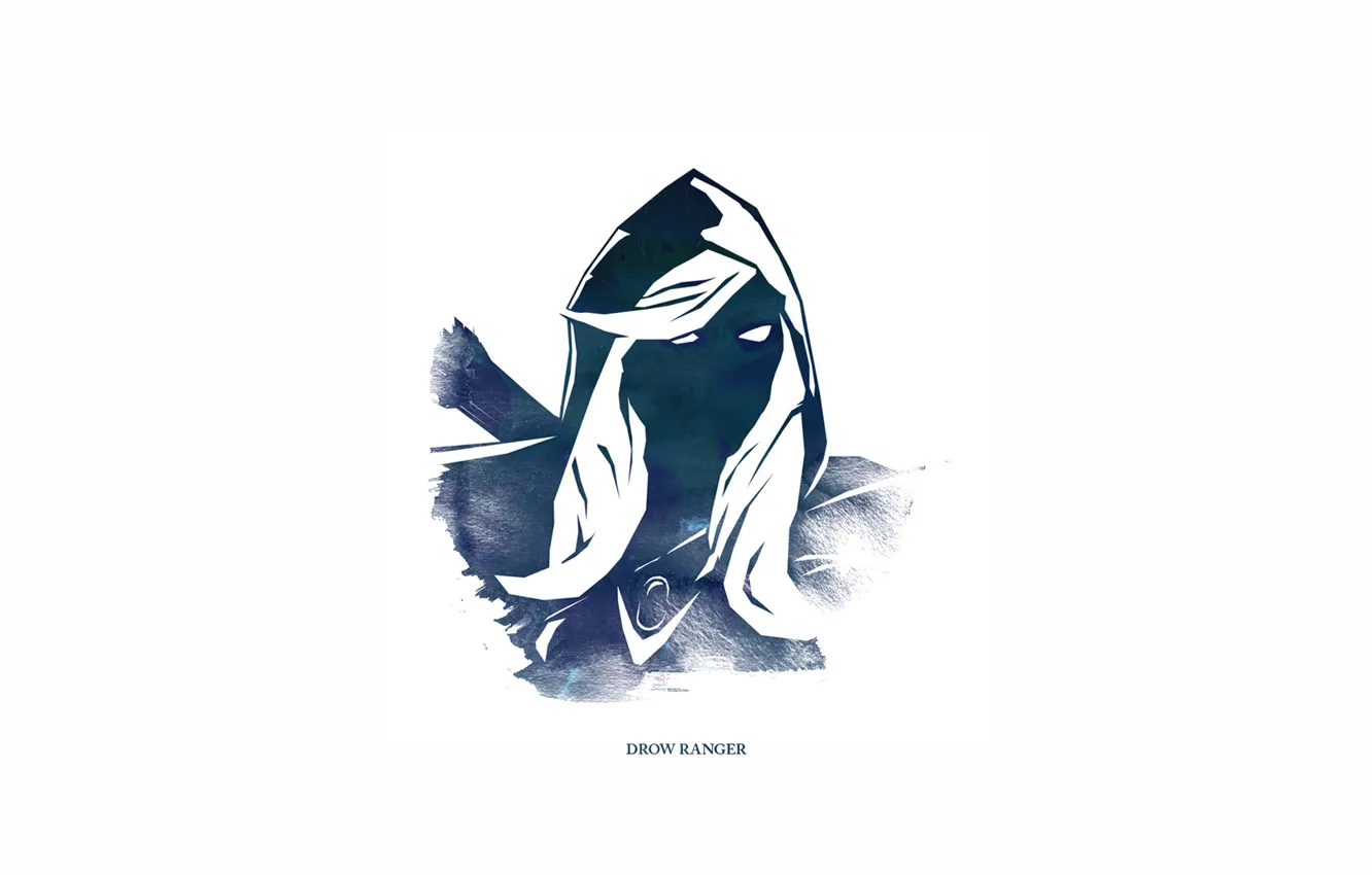 Фото обои Traxex, Dota 2, Minimalism, Drow Ranger, Carry, Trueshot Aura, Gust, Marksmanship