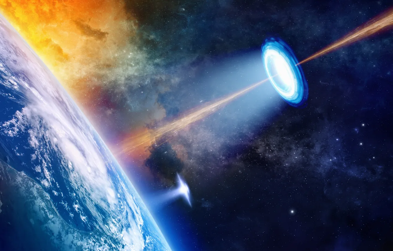 Фото обои fantastic, galaxy, hurricane, glowing, fiction, intelligence, higher