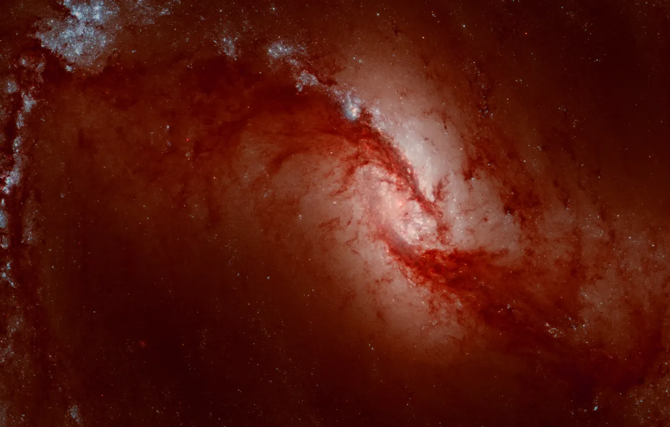 Фото обои космос, рукава, NGC 1365, спиральная галактика с перемычкой