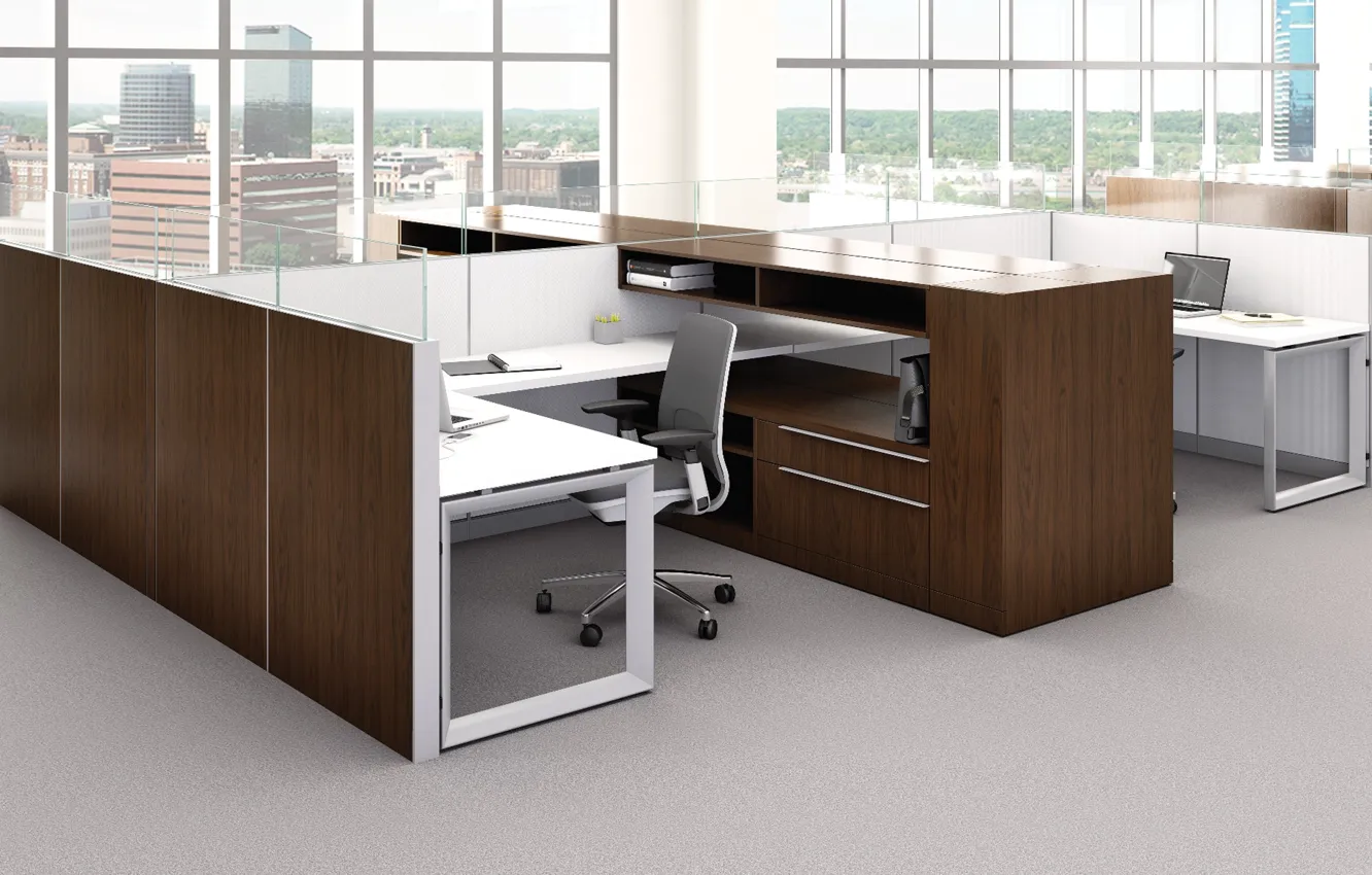 Фото обои room, office, workspace