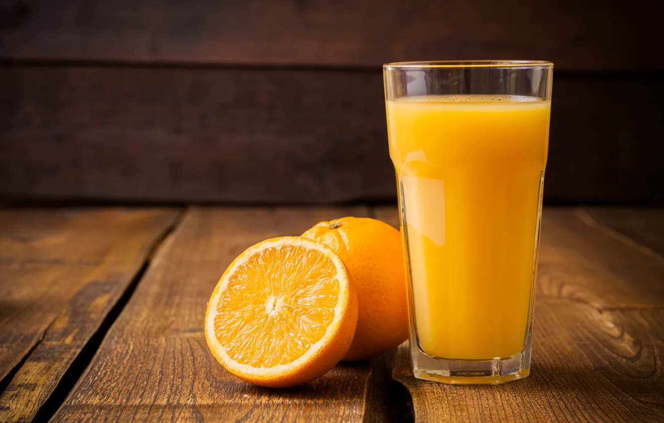 Фото обои стакан, апельсины, сок