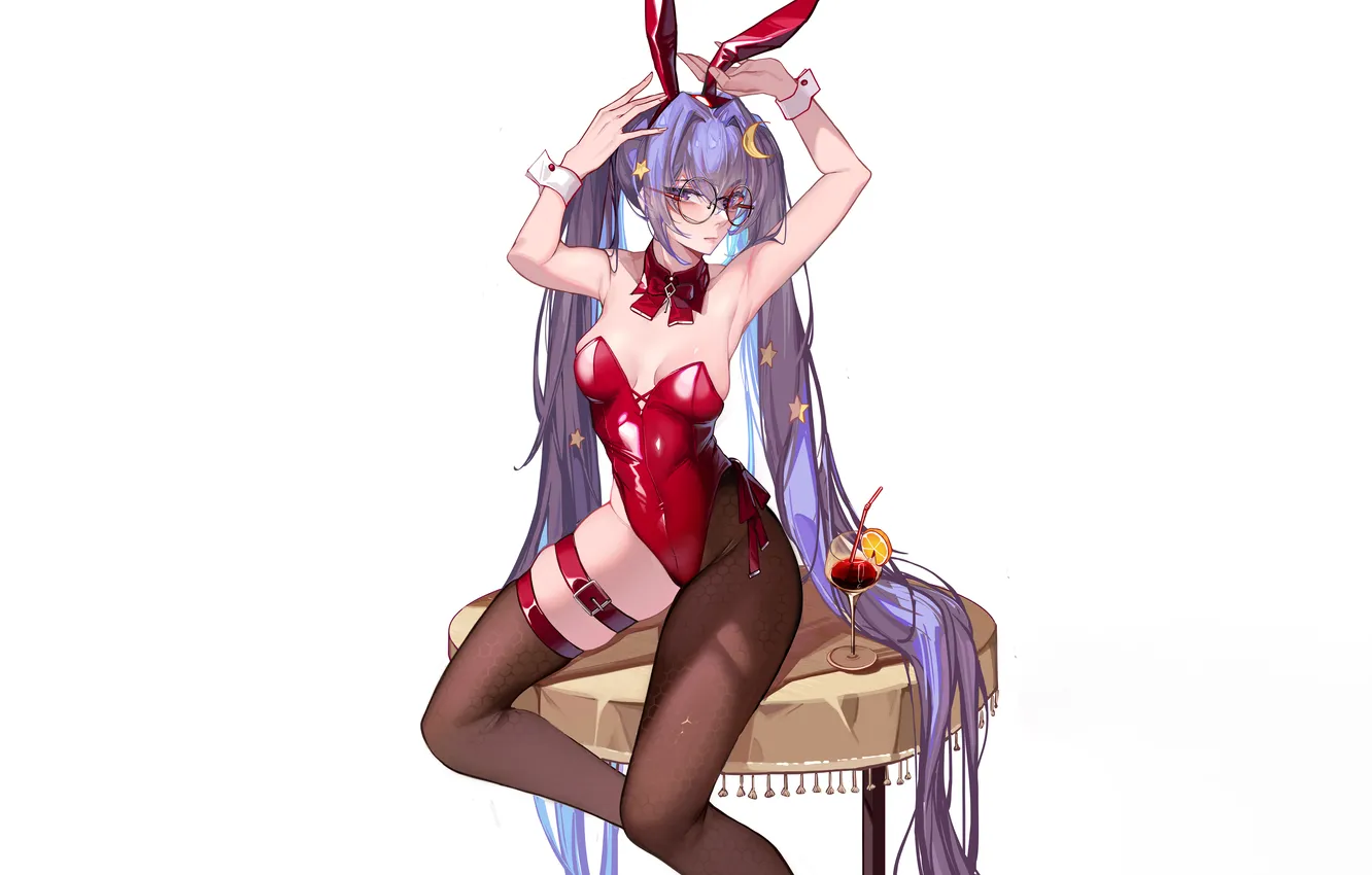 Фото обои girl, sexy, cleavage, long hair, legs, boobs, sexy girl, anime