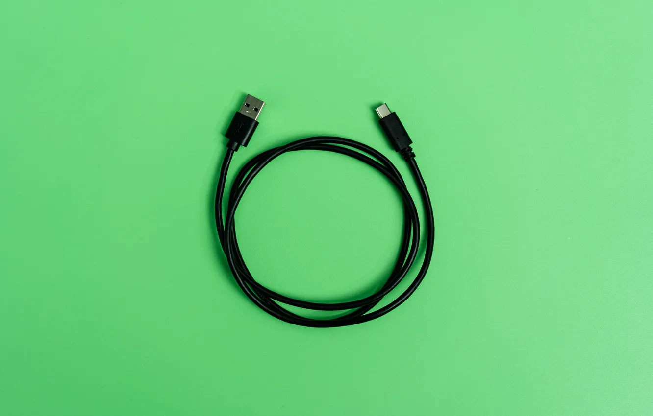 Фото обои green, black, cable