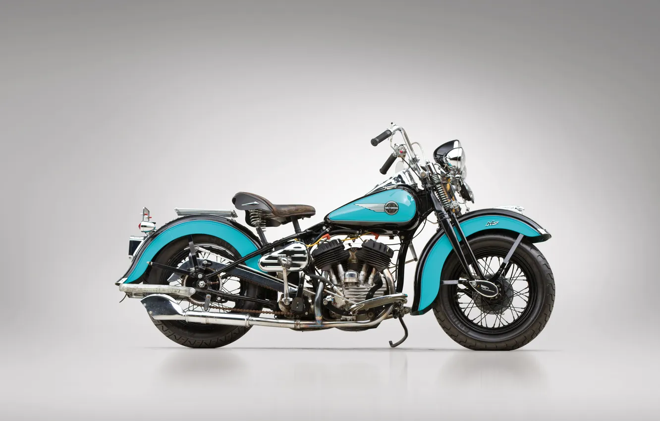 Фото обои вид сбоку, Harley-Davidson, 1947, ретро мотоциклы, retro motorcycles, Harley-Davidson WL