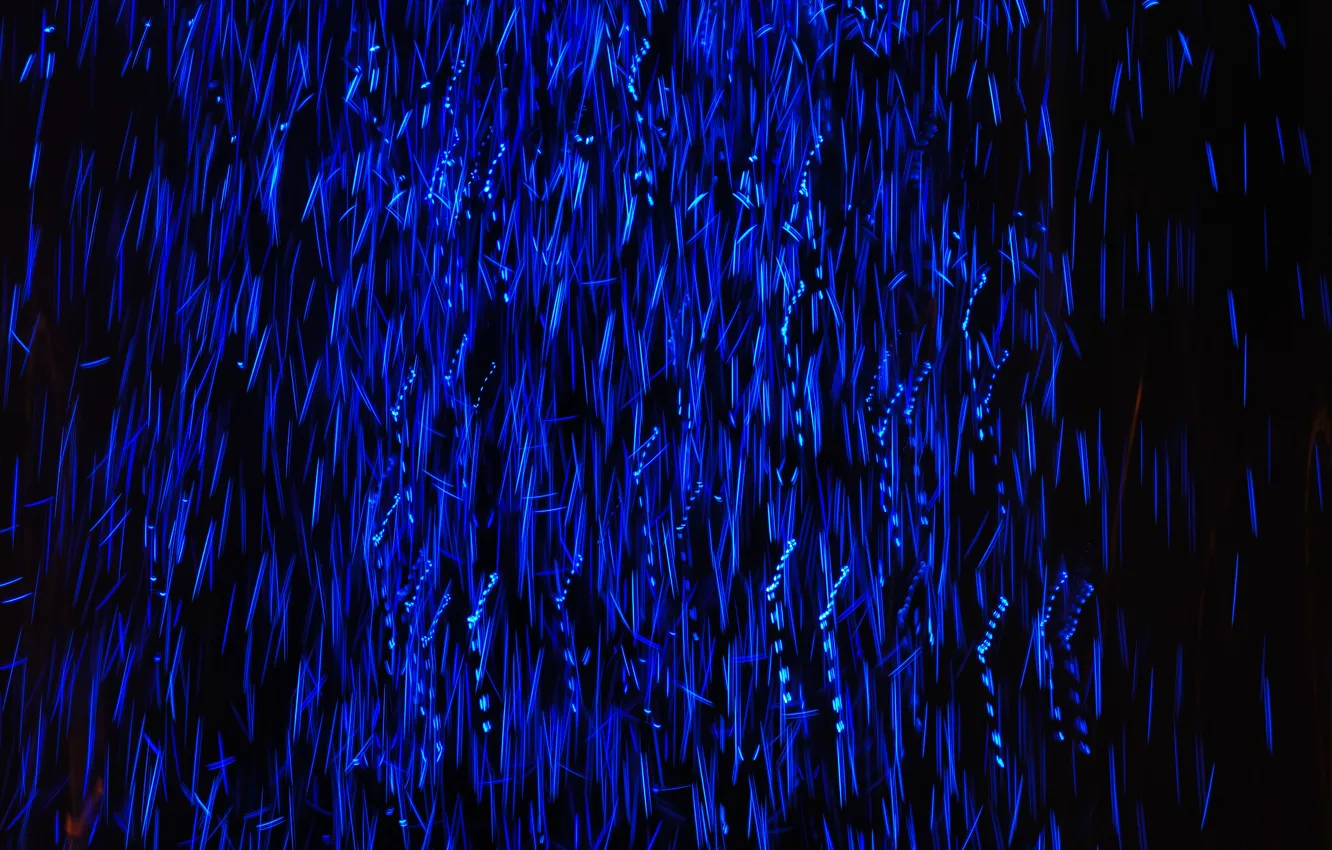Фото обои абстракция, дождь, голубой, поток, неон, abstract, rain, blue
