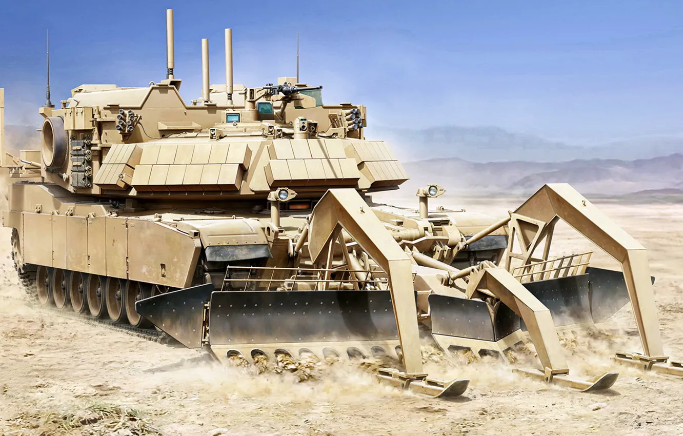 Фото обои бронированная машина, инженерная машина разграждения, Assault Breacher Vehicle, специальный танк, Инженерный танк, ABV, сапёрный танк, …