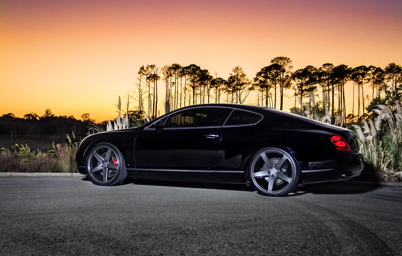 Фото обои черный, купе, Bentley, Continental GT, black, бентли, континентал