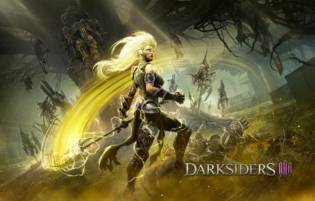Фото обои девушка, игра, существо, Darksiders III