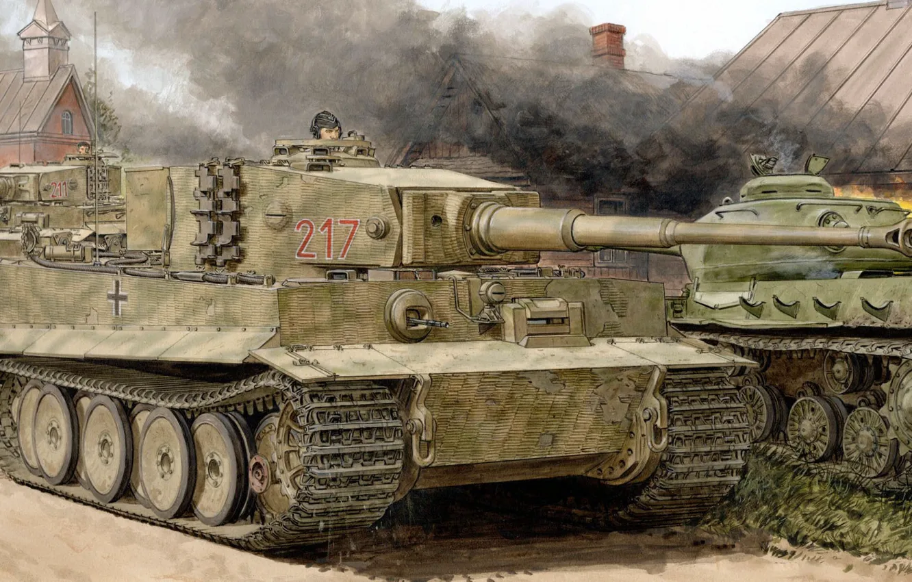 Фото обои тигр, Германия, танк, вермахт, Ron Volstad, Tiger I, Pz.Kpfw. VI, панцерваффе