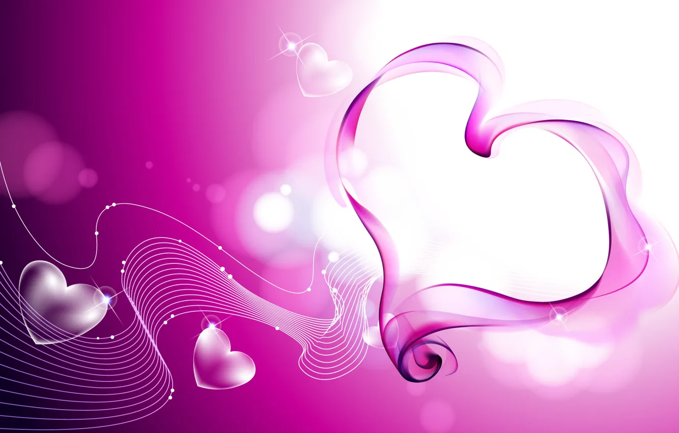Фото обои блики, розовый, сердце, сердечко