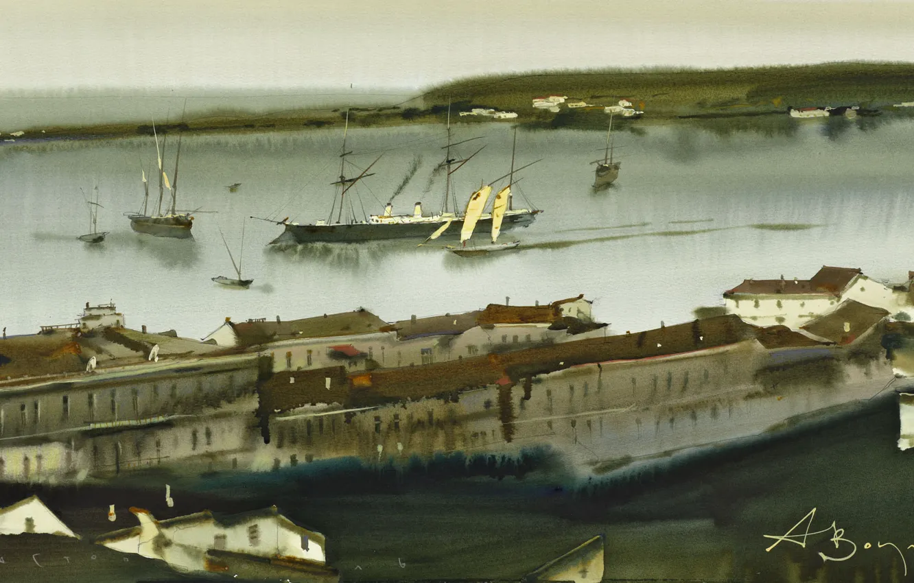 Фото обои корабли, панорама, морской город, Севастополь., Аруш Воцмуш