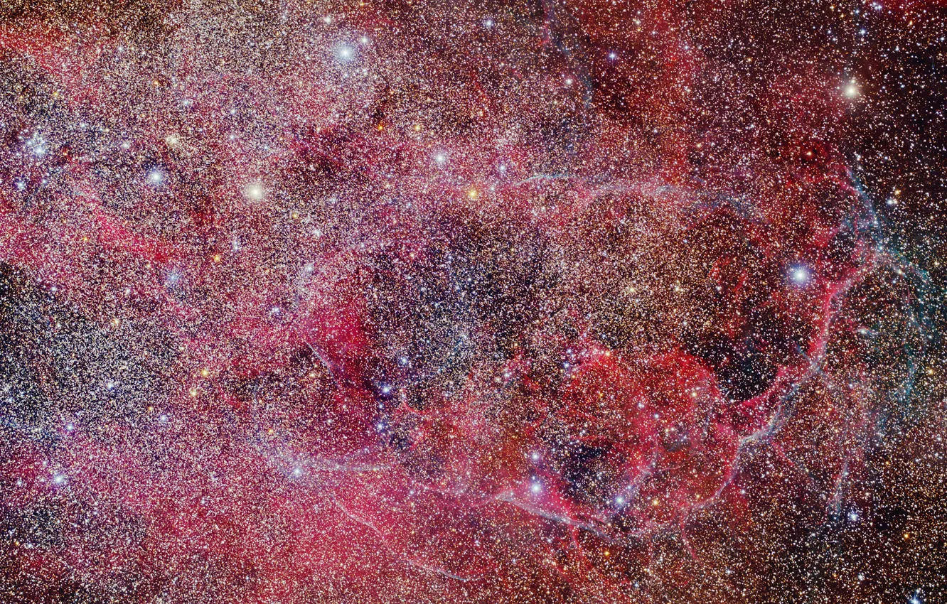 Фото обои космос, звезды, Vela Supernova Remnant, Диффузная туманность