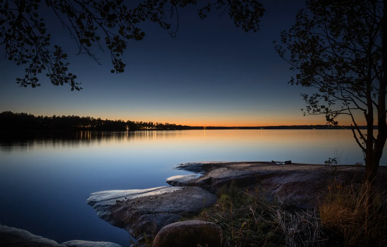 Фото обои озеро, вечер, Финляндия, Finland, Kotka, Kymenlaakso
