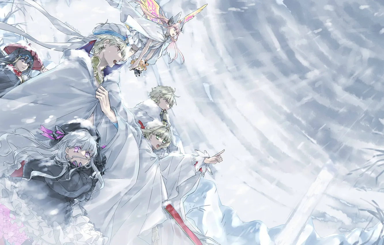Фото обои холод, ветер, персонажи, Fate / Grand Order, Судьба великая кампания