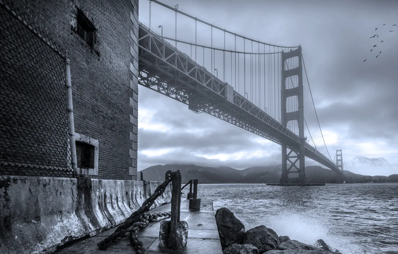 Фото обои мост, канал, Сан-Франциско, Golden Gate Bridge, San Francisco