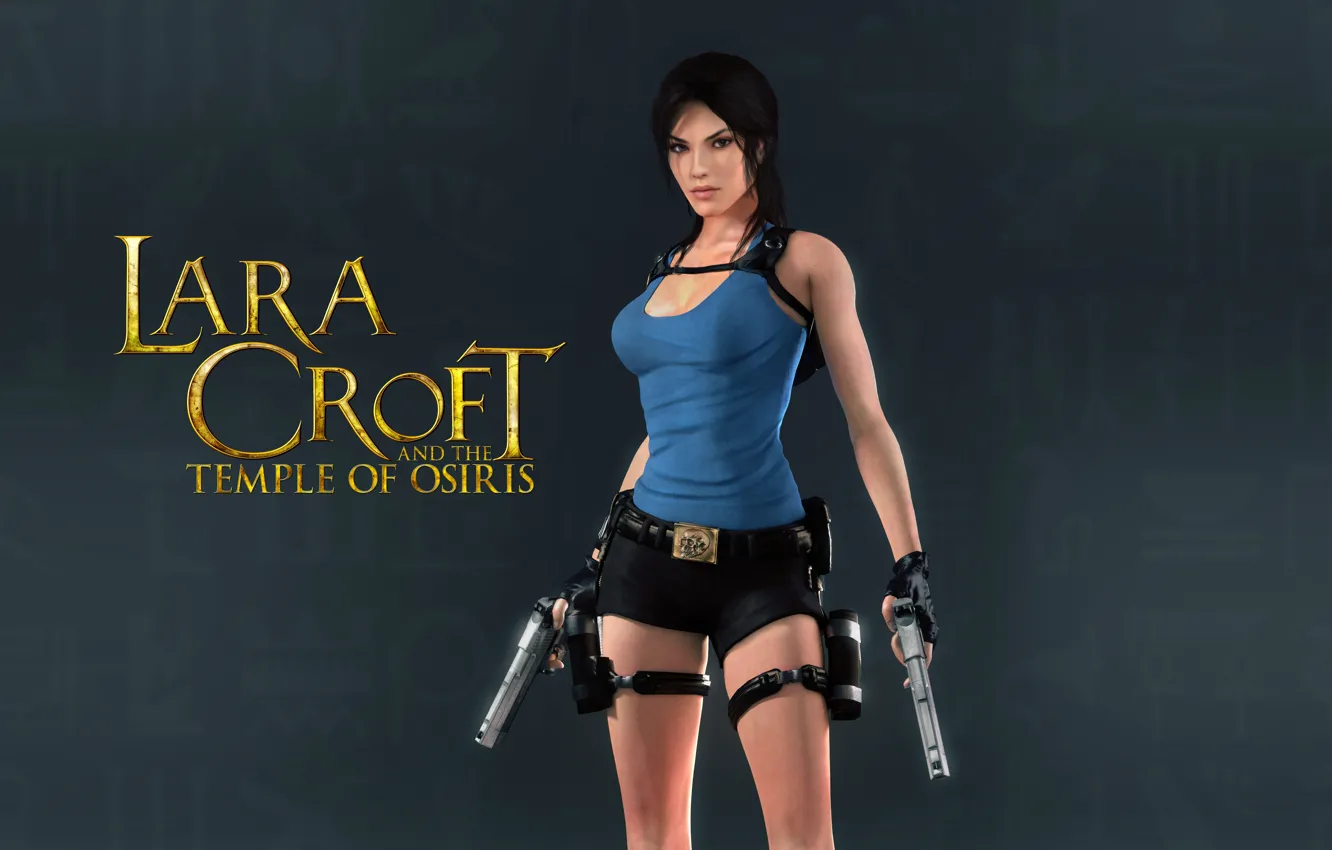 Фото обои девушка, пистолеты, lara croft, tomb raider, lara croft and the temple of osiris