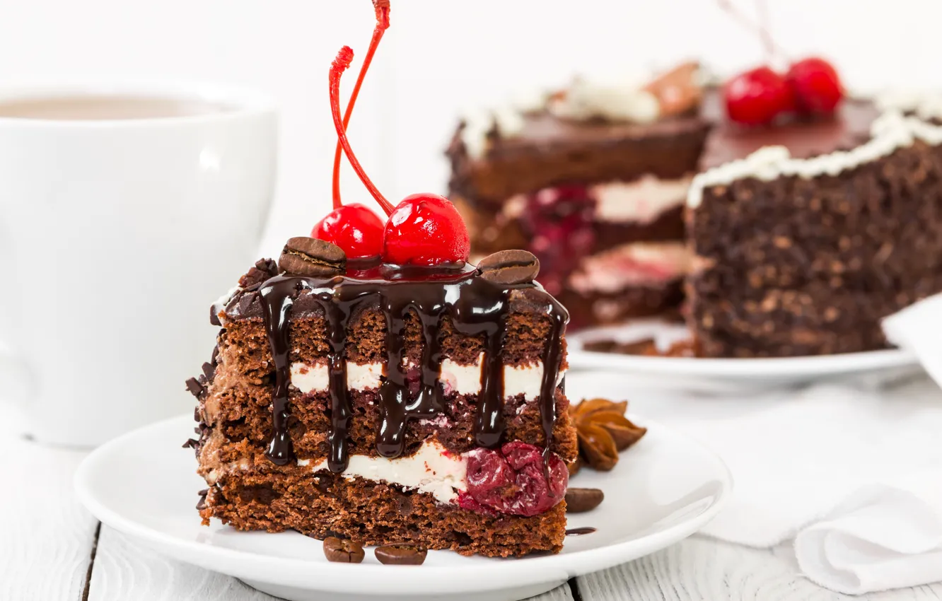 Фото обои шоколад, торт, крем, десерт