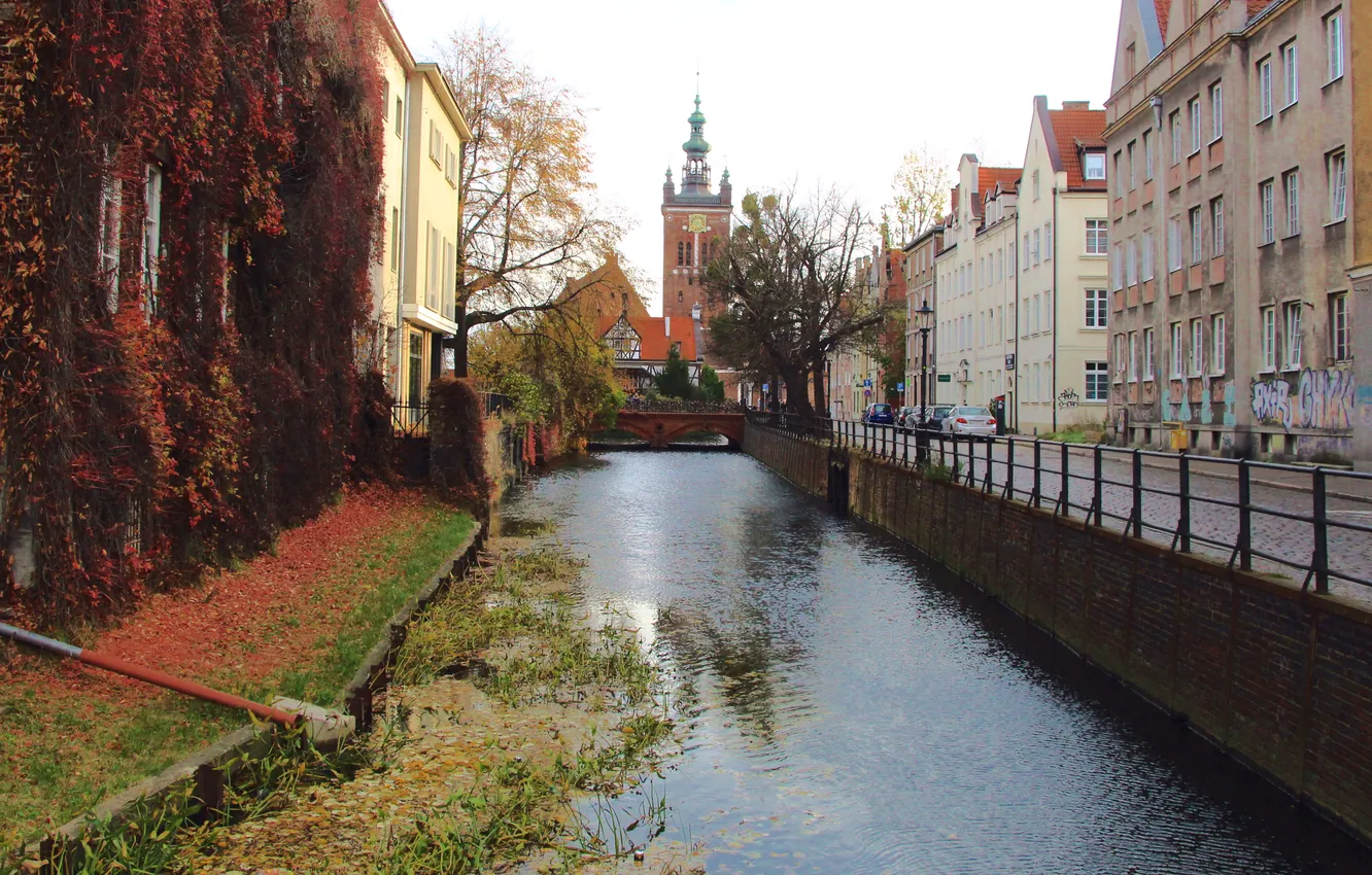 Фото обои city, river, building, canal
