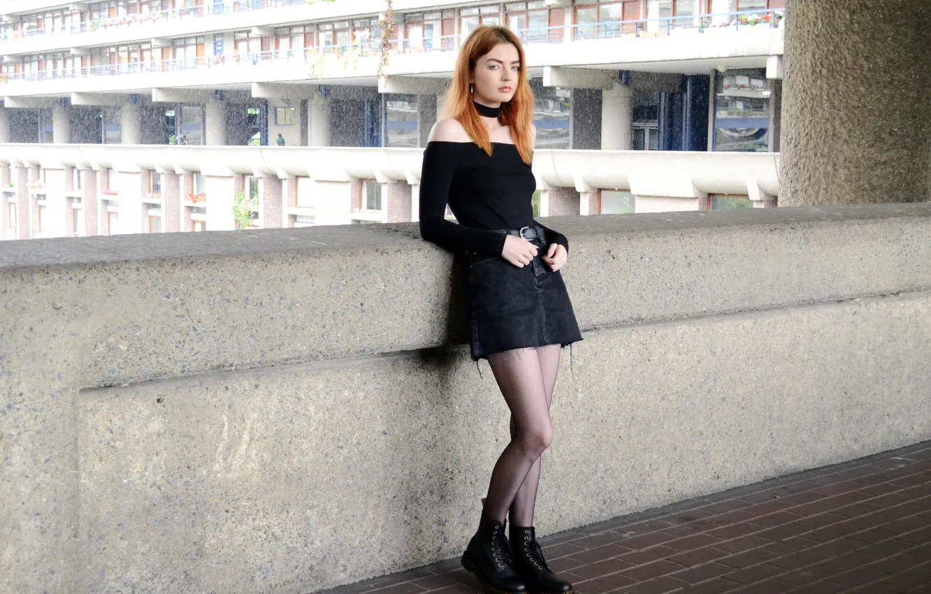 Фото обои girl, young, model, pretty, redhead, adorable, miniskirt