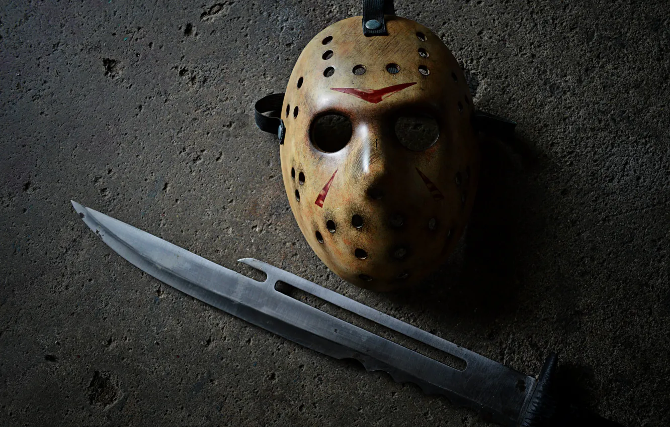 Фото обои маска, Джейсон, Пятница 13, нож, Jason
