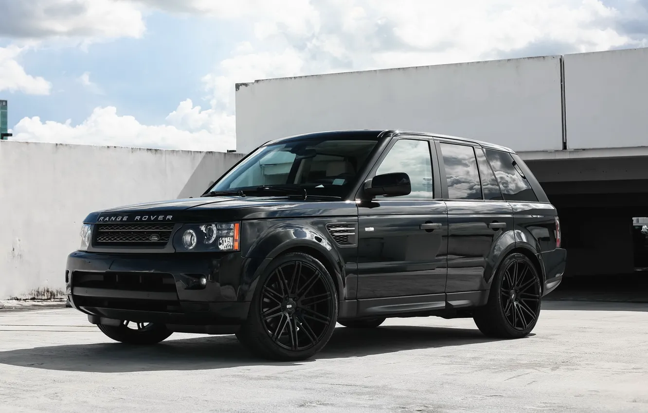 Фото обои Range Rover, Black, Sport, Luxury, lowered, HSE