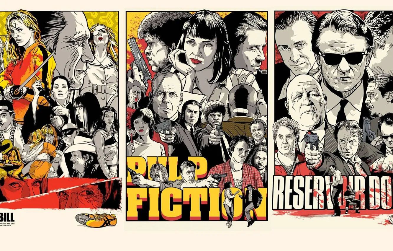 Фото обои Kill Bill, Reservoir Dogs, Тарантино, Убить Билла, Pulp Fiction, Криминальное Чтиво, Бешенные псы